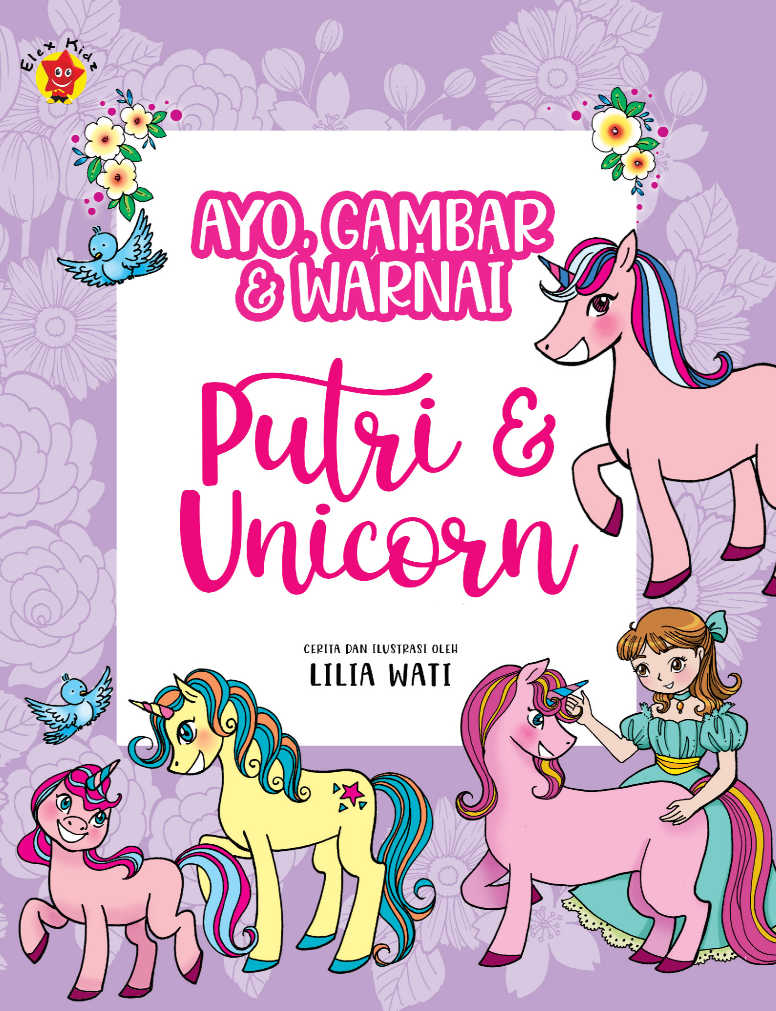Ayo, Gambar dan Warnai: Putri dan Unicorn!