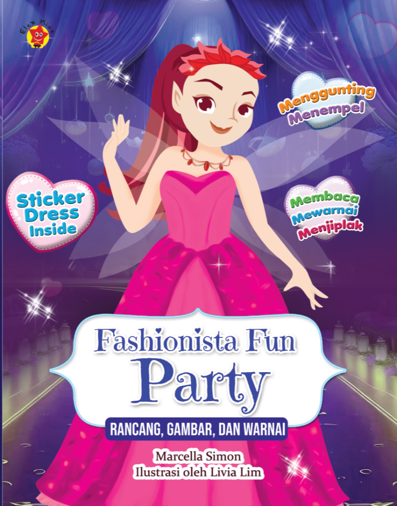 Fashionista Fun Party Rancang, Gambar, dan Warnai