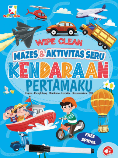 Opredo Wipe Clean Mazes & Aktivitas Seru - Kendaraan Pertamaku