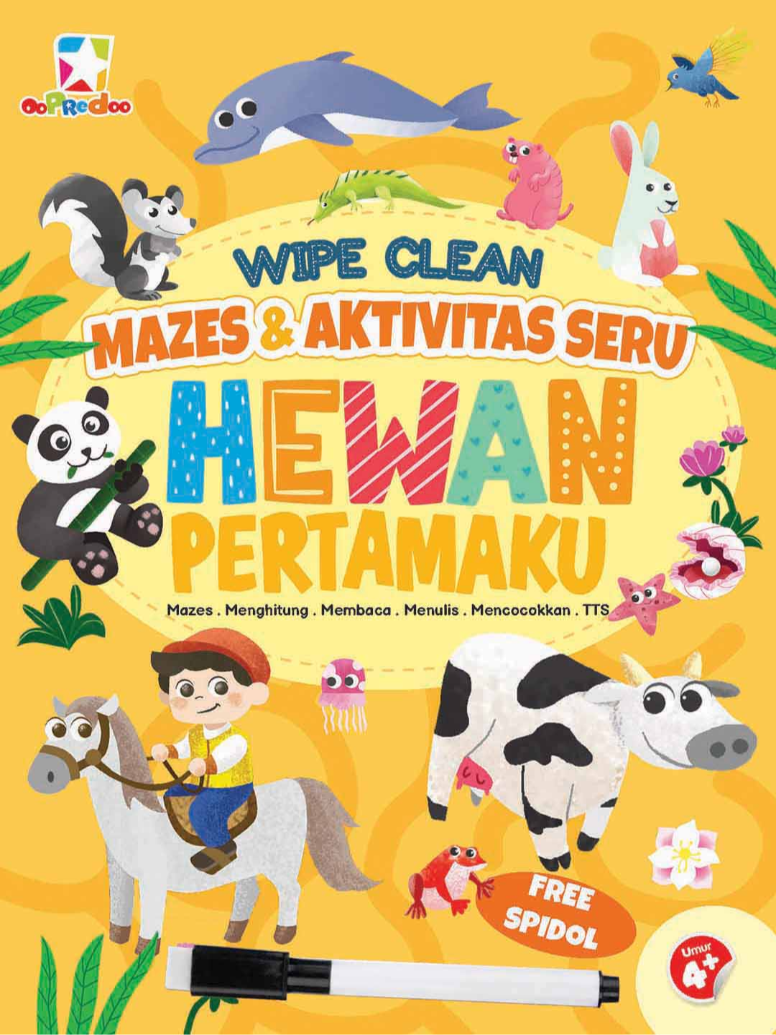 Opredo Wipe Clean Mazes & Aktivitas Seru - Hewan Pertamaku