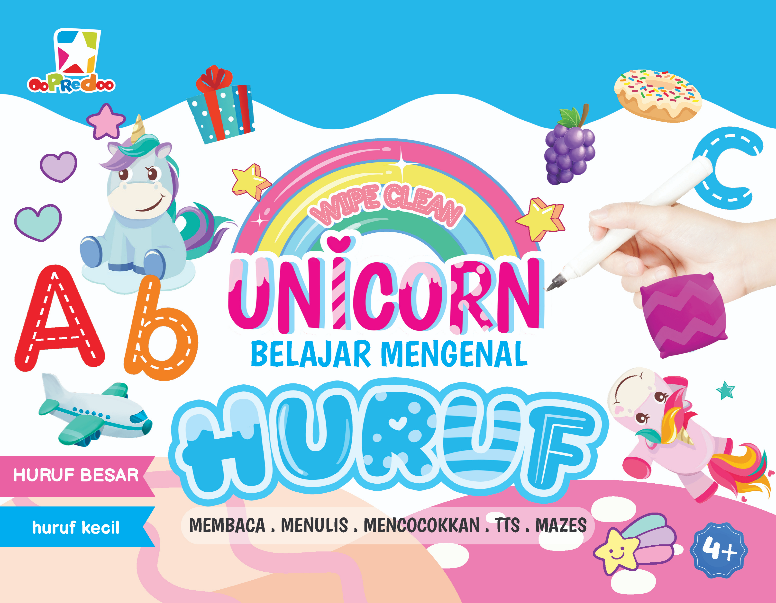 Opredo Wipe Clean Unicorn - Belajar Mengenal Huruf