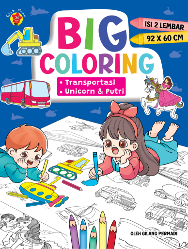 Big Coloring Transportasi Unicorn & Putri