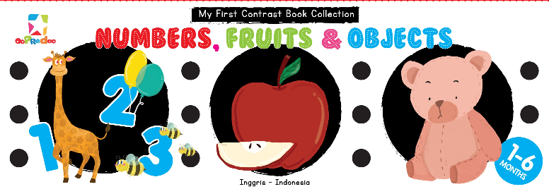 Opredo My First Contrast Book Collection: Numbers, Fruits & Objects